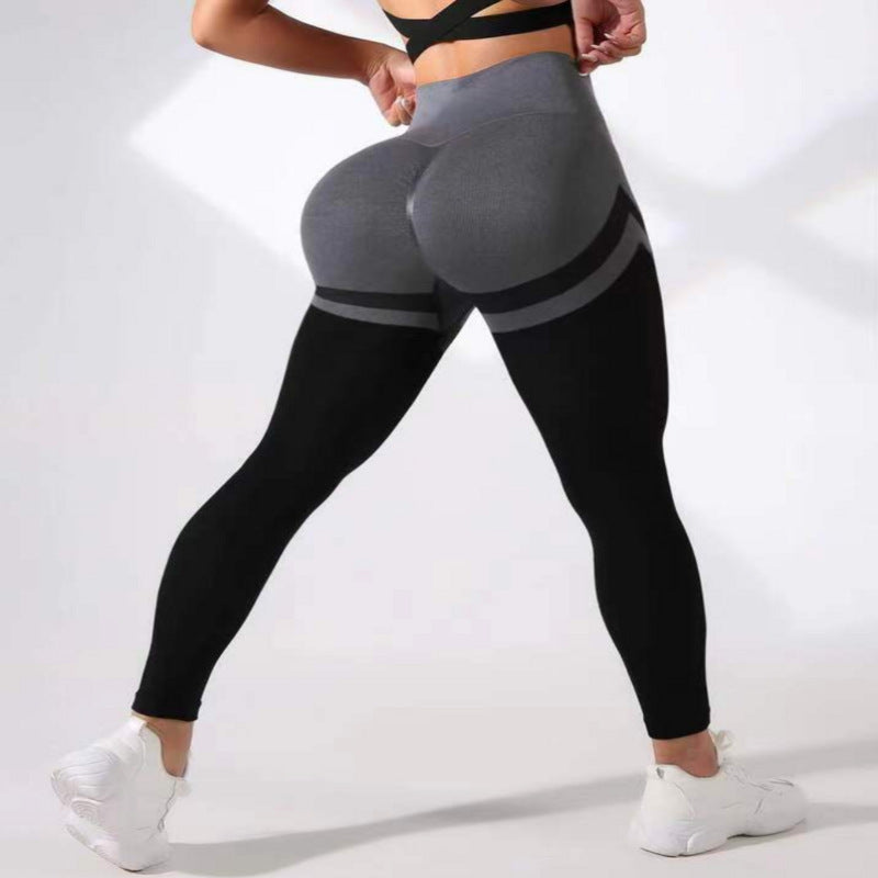 Women's High Waist Tight Color Matching Leggings